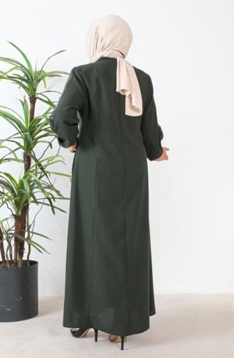 Groot Formaat Honingraatstof Abaya 6119-05 Kaki 6119-05