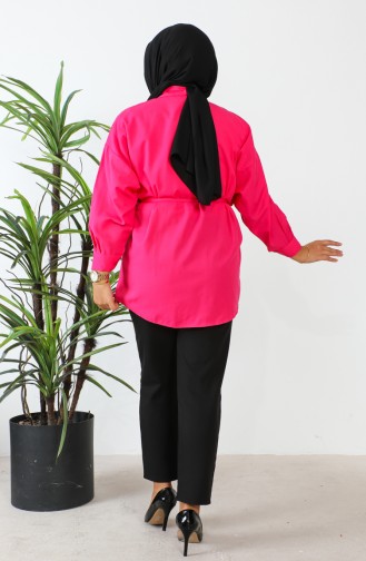 Terry Cotton Buttoned Shirt 0008-01 Fuchsia 0008-01