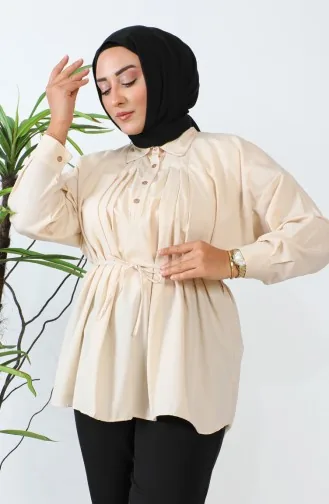 Terikoton Chemise Boutonnée 0008-03 Beige 0008-03