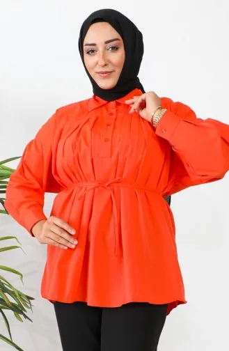 Terikoton-Hemd Mit Knöpfen 0008-05 Orange 0008-05