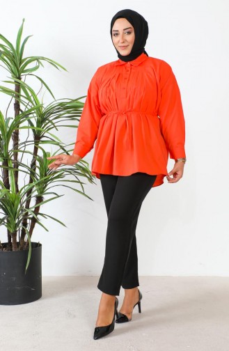 Terry Cotton Buttoned Shirt 0008-05 Orange 0008-05