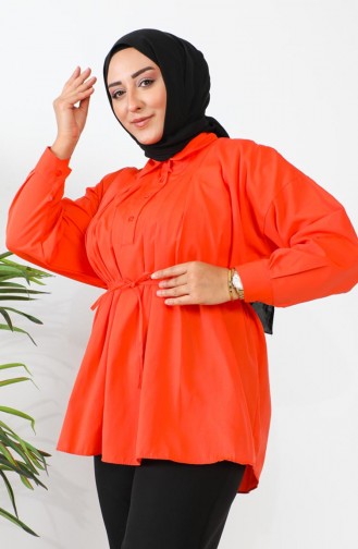 Terry Cotton Buttoned Shirt 0008-05 Orange 0008-05