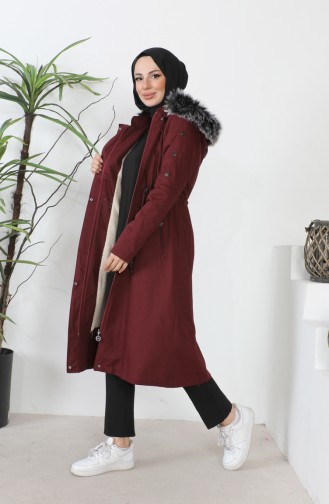 Manteau Gabardine Fourré 9838-03 Prune 9838-03