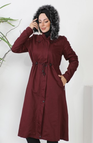 Manteau Gabardine Fourré 9838-03 Prune 9838-03