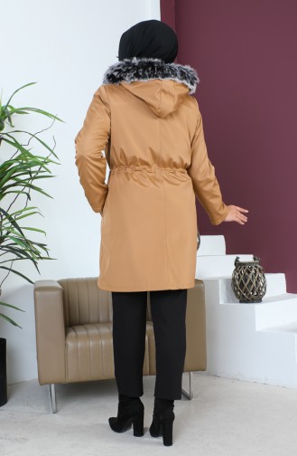 Plus Size Bondit Fabric Short Coat 10455-08 Tan 10455-08