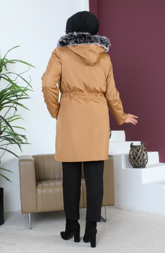 Manteau Court En Tissu Bondit Grande Taille 10455-08 Tan 10455-08