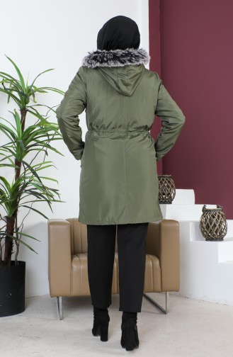 Plus Size Bondit Fabric Short Coat 10455-10 Khaki Green 10455-10