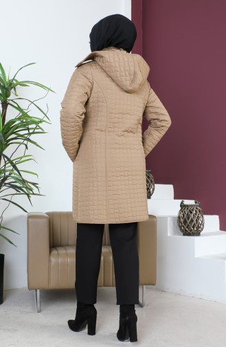 Plus Size Diamond Pattern Quilted Coat 5059-04 Mink 5059-04