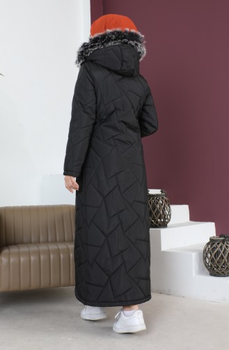 Langer Steppmantel Mit Taschen 517524-02 Schwarz 517524-02