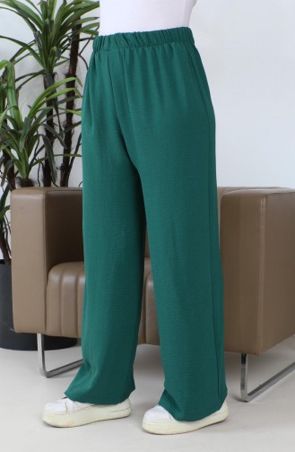Aerobin Fabric wide Leg Trousers 1006-20 Emerald Green 1006-20