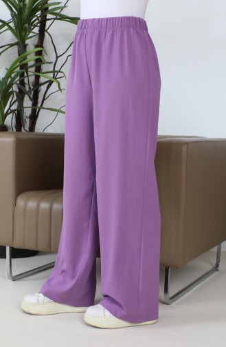 Aerobin Kumaş Bol Paça Pantolon 1006-31 Lila