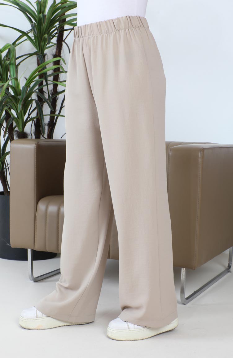 HIGH-WAIST TROUSERS - Light mink