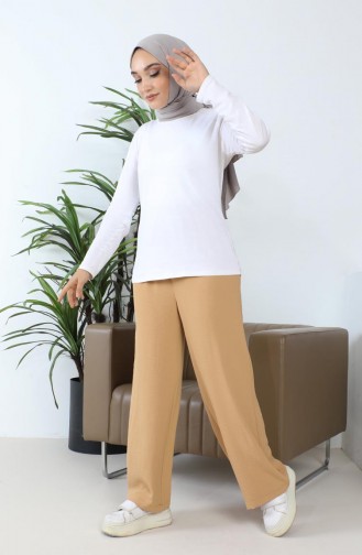 Aerobin Fabric wide Leg Trousers 1006-35 Mustard 1006-35
