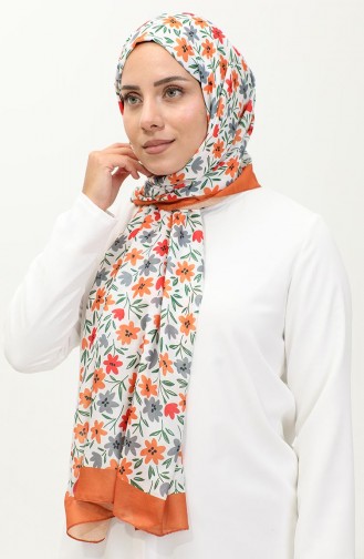 Daisy Patterned Shawl 2060-08 Orange 2060-08