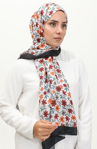 Daisy Patterned Shawl 2060-09 Black Brown 2060-09