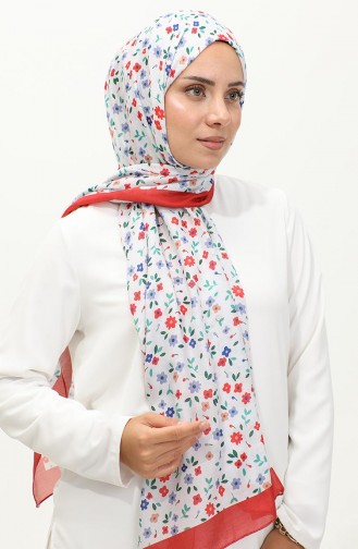 Floral Patterned Shawl 2062-03 Brick Red 2062-03