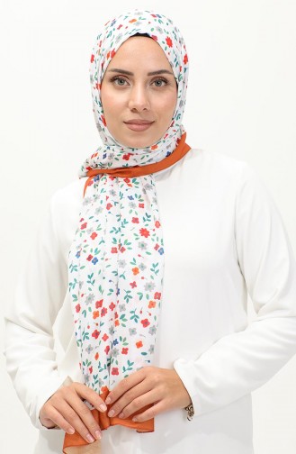 Floral Patterned Shawl 2062-04 Orange 2062-04