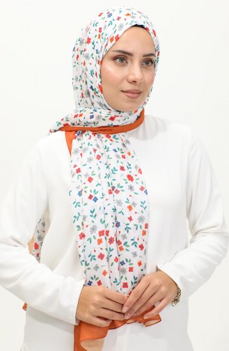 Floral Patterned Shawl 2062-04 Orange 2062-04