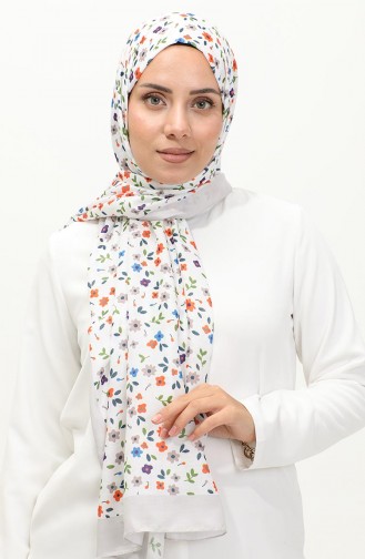 Floral Patterned Shawl 2062-05 Beige 2062-05