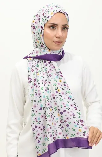 شال بتصميم مورّد 2062-14 لون بنفسجي 2062-14