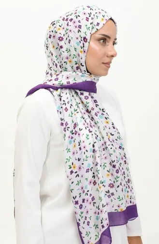 شال بتصميم مورّد 2062-14 لون بنفسجي 2062-14