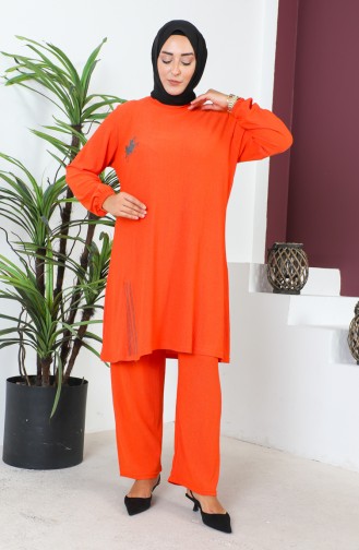 Großer Bürumcük Tunika-Hosen-Doppelanzug 2608-04 Orange 2608-04