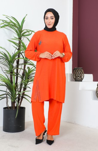 Plus Size Two Piece Suit 2608-04 Orange 2608-04