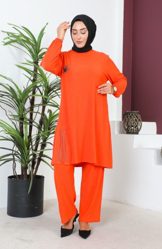 Plus Size Two Piece Suit 2608-04 Orange 2608-04