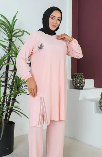 Große Wickel-Tunika-Hose Doppelanzug 2608-08 Puder 2608-08