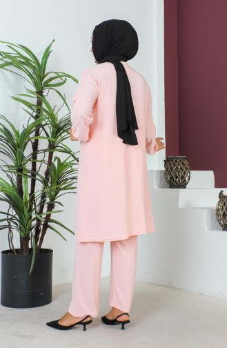 Plus Size Crepe Two Piece Suit 2608-08 Powder 2608-08