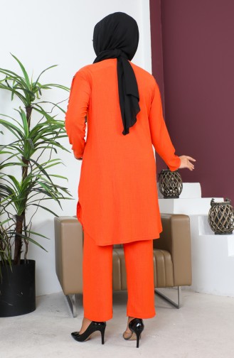 Ensemble Deux Pièces Tunique Pantalon Grande Taille 2691-02 Orange 2691-02