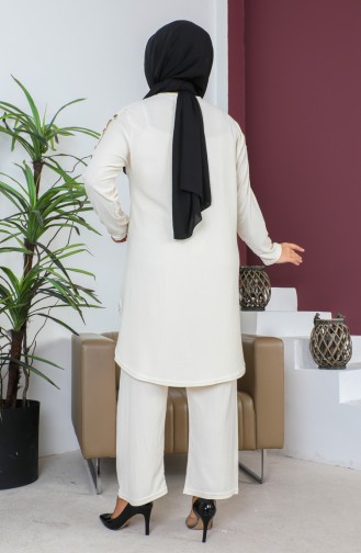 Großer Tunika-Hosen-Doppelanzug 2691-04 Creme 2691-04