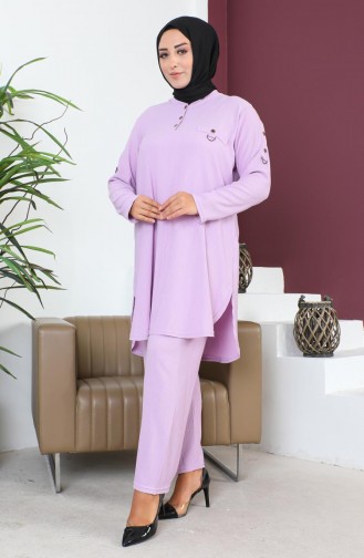 Ensemble Deux Pièces Tunique Pantalon Grande Taille 2691-05 Lilas 2691-05