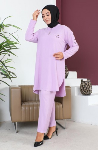 Ensemble Deux Pièces Tunique Pantalon Grande Taille 2691-05 Lilas 2691-05