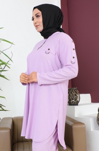 Ensemble Deux Pièces Tunique Pantalon Grande Taille 2691-05 Lilas 2691-05