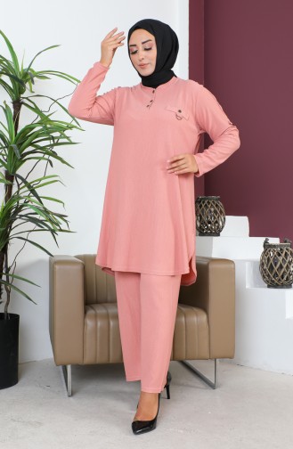 Plus Size Tunic Two Piece Suit  2691-07 Light Pink 2691-07