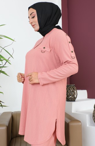 Plus Size Tunic Two Piece Suit  2691-07 Light Pink 2691-07