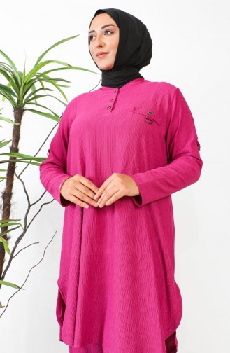 Grote Maat Tuniekbroek Dubbel Pak 2691-09 Fuchsia 2691-09