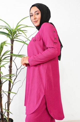 Grote Maat Tuniekbroek Dubbel Pak 2691-09 Fuchsia 2691-09