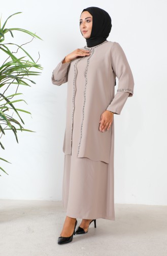 Robe De Soirée Imprimée Pierre Grande Taille 6078-03 Pierre 6078-03