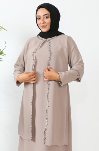 Robe De Soirée Imprimée Pierre Grande Taille 6078-03 Pierre 6078-03