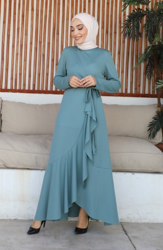 Side Tie Flounce Dress 1907-03 Green 1907-03