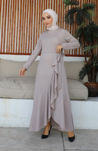 Robe à Volants Nouée Sur Le Côté 1907-05 Beige 1907-05