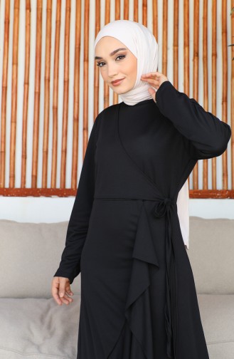 Robe à Volants Nouée Sur Le Côté 1907-07 Noir 1907-07