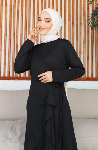 Robe à Volants Nouée Sur Le Côté 1907-07 Noir 1907-07
