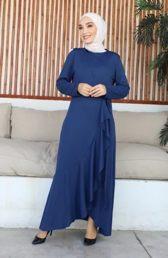 Robe à Volants Nouée Sur Le Côté 1907-09 Indigo 1907-09