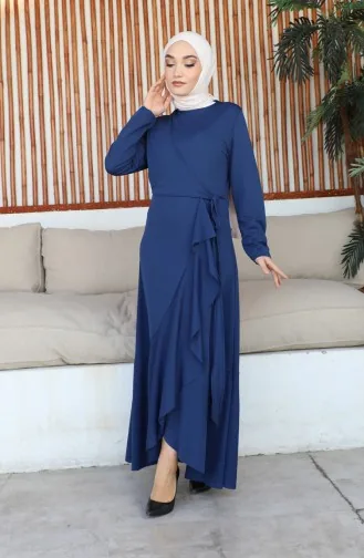 Robe à Volants Nouée Sur Le Côté 1907-09 Indigo 1907-09