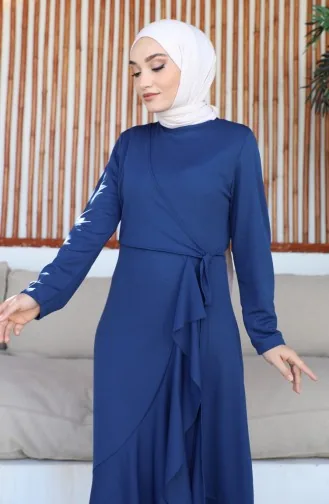 Robe à Volants Nouée Sur Le Côté 1907-09 Indigo 1907-09
