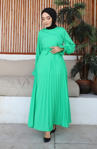 Robe Plissée Taille Froncee 232335-01 Vert 232335-01