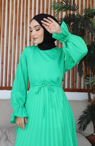 Robe Plissée Taille Froncee 232335-01 Vert 232335-01